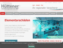 Tablet Screenshot of huettener-versicherungsverein.de